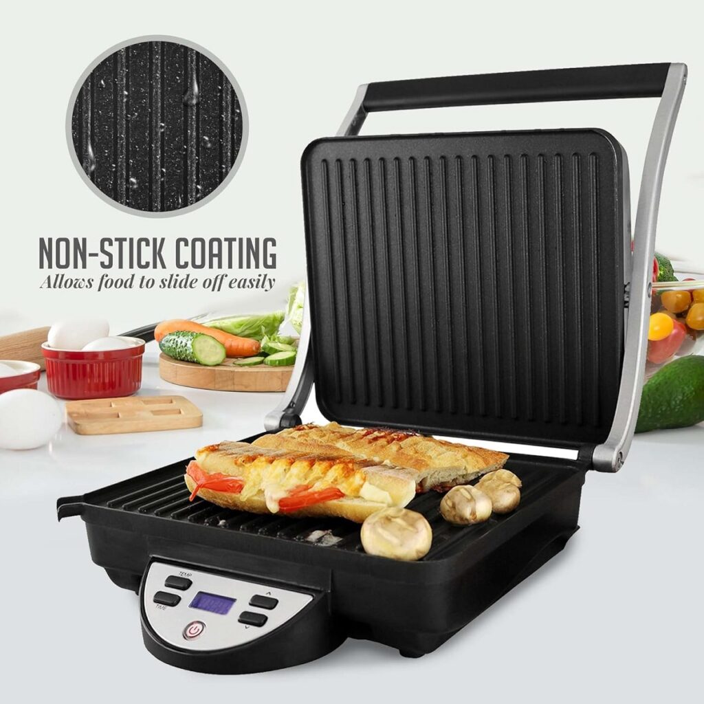 Ovente 3 in 1 Electric Sandwich Maker, Panini Press Grill and Waffle Iron Set - Thumbnail 3