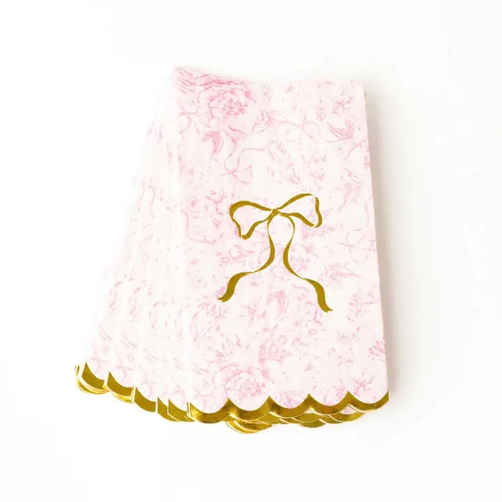 Paper Guest Towel Pack – Pink Bow Toile