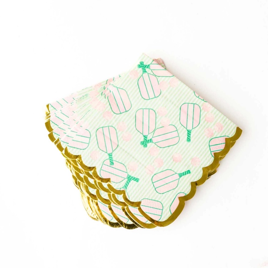 Pickleball Stripe Paper Beverage Napkin Pack