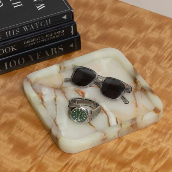 Robbie Marble Tray and Catch-All - Green Onyx2