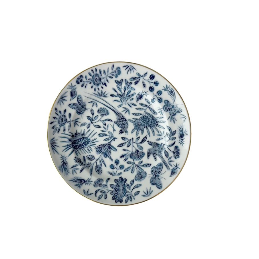 Sacred Bird & Butterfly Bread & Butter Plate - Blue