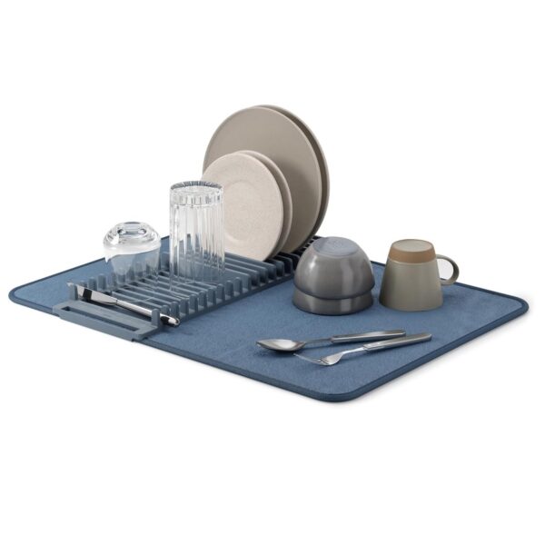 Umbra UDry Dish Drying Rack with Mat - Slate Blue