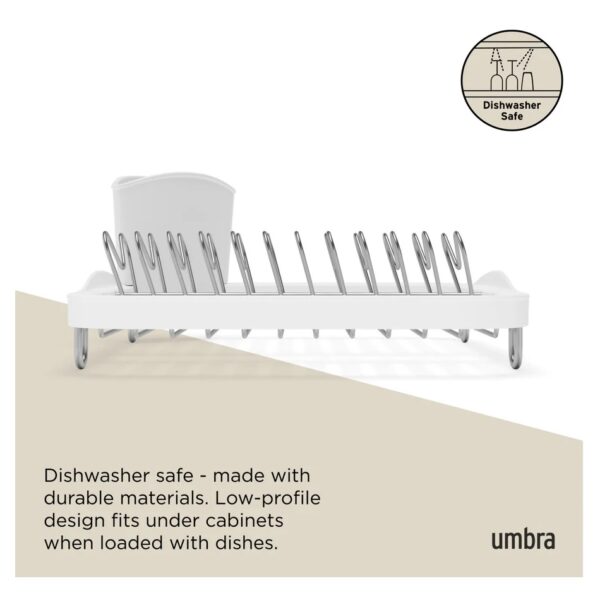Umbra Sinkin Dish Rack - White/Nickel
