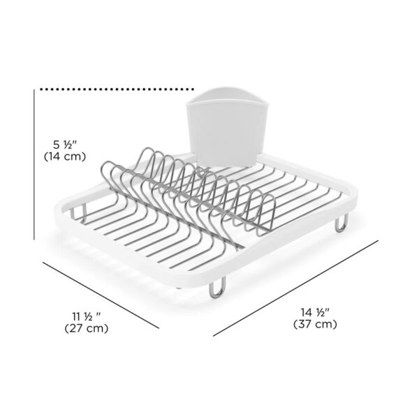Umbra Sinkin Dish Rack - White/Nickel