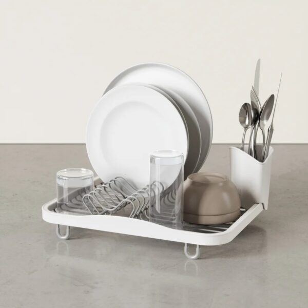 Umbra Sinkin Dish Rack - White/Nickel