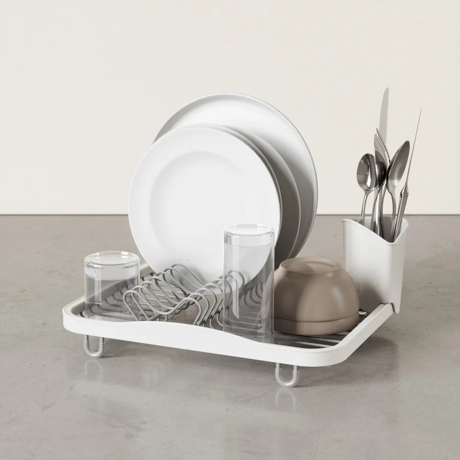 Umbra Sinkin Dish Rack - White/Nickel