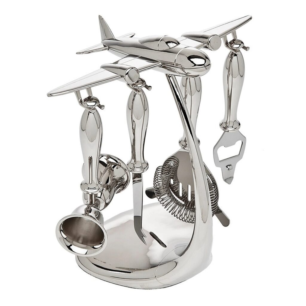 Godinger Airplane 5 Piece Bar Tool Set