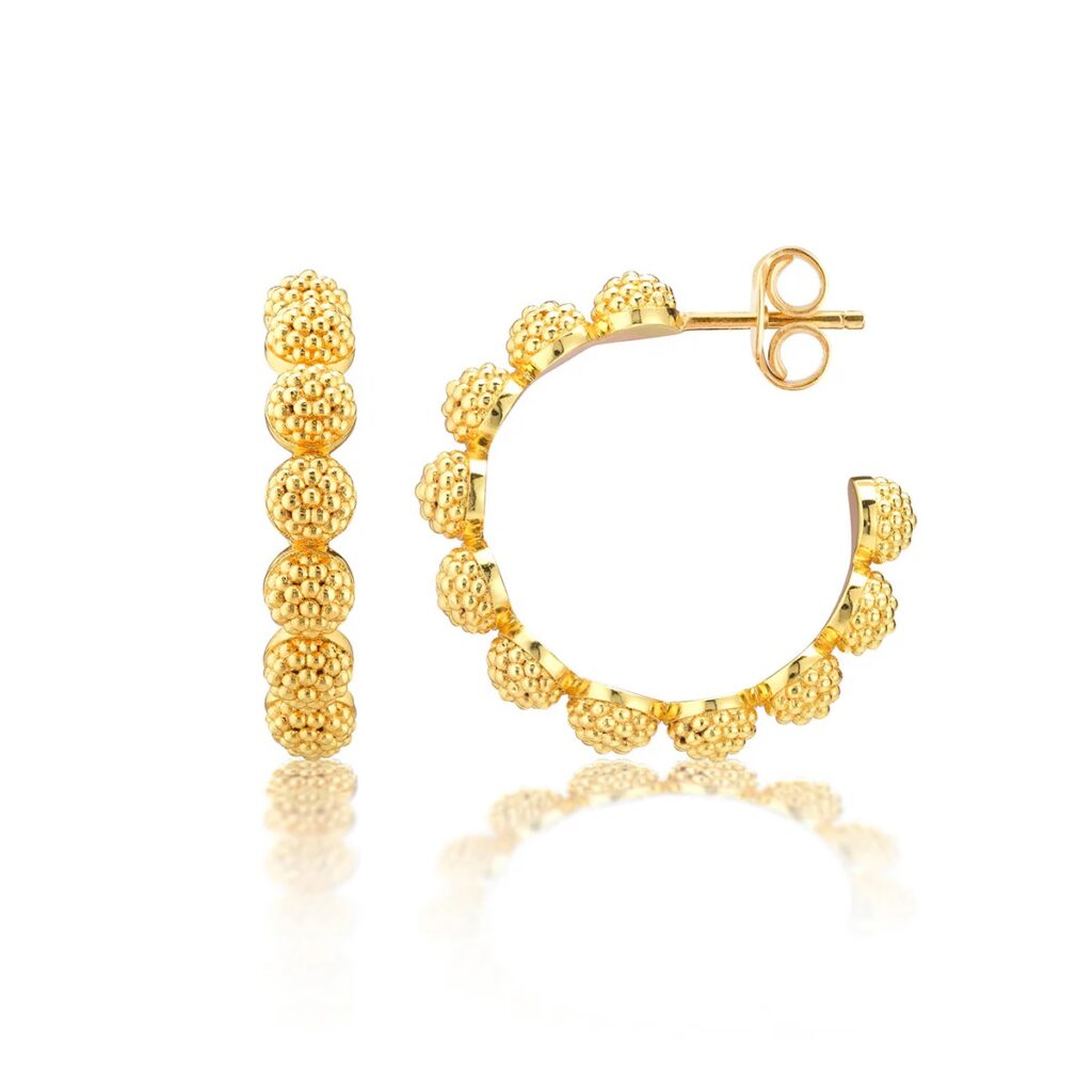 Berry Icon Small Hoop Earrings - Gold