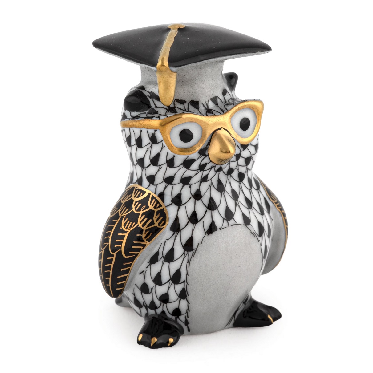 Herend Graduation Owl - Black