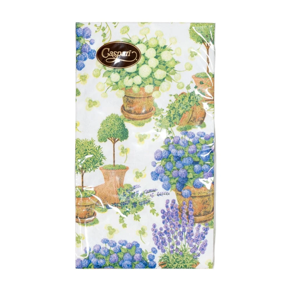 Caspari Potted Hydrangeas Paper Guest Towel Napkins, Pack of 15