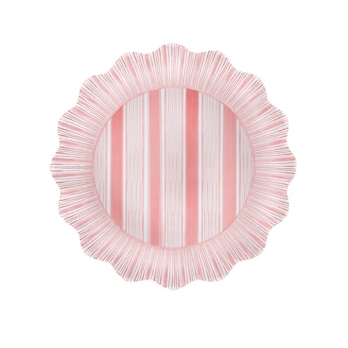 Cabana Stripe Melamine Dinner Plate - Coral Cabana Stripe Melamine Dinner Plate - Coral