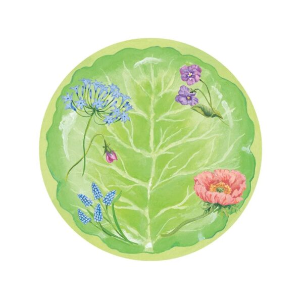 Caspari Floral Majolica Paper Salad & Dessert Plates