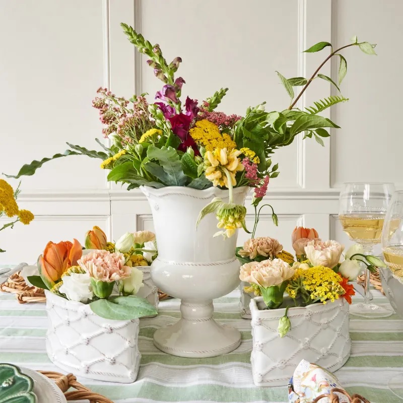 Berry & Thread Petite Parterre Garden 8" Vase - Whitewash