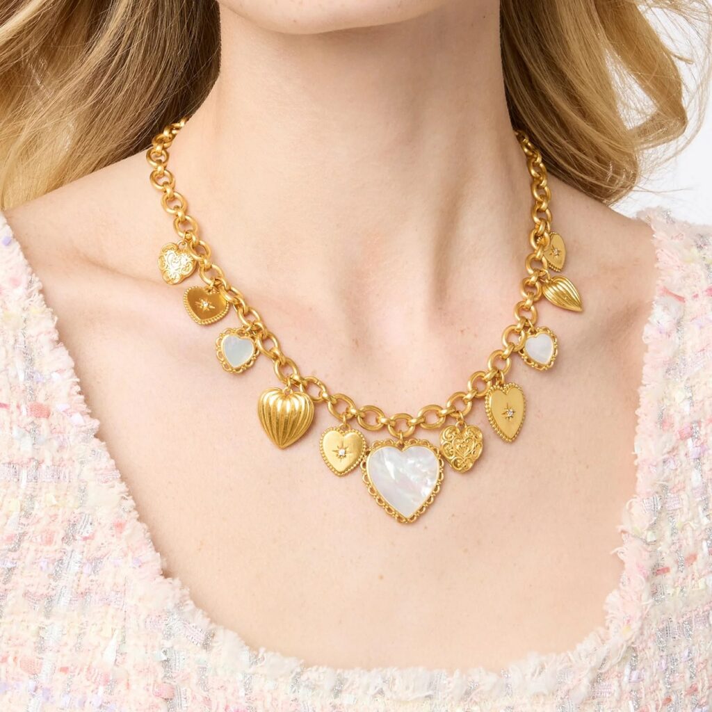 Julie Vos Heart Charm Necklace