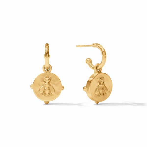Julie Vos Honeybee Hoop & Charm Earrings - Turquoise Blue