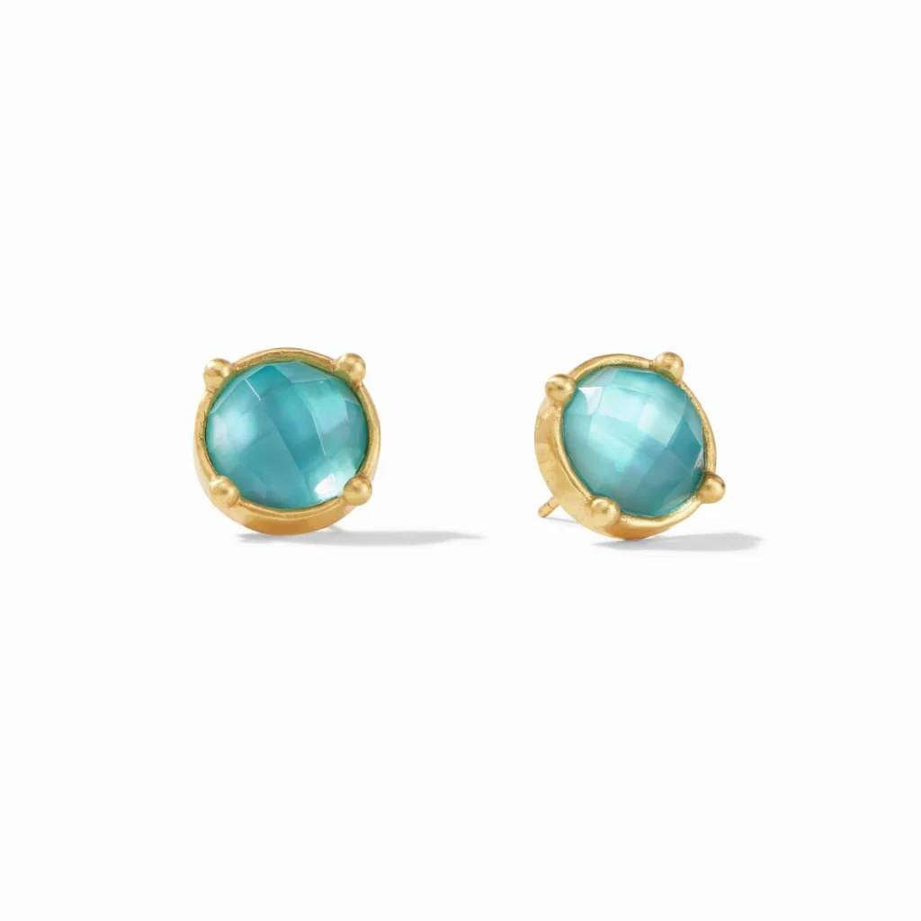 Julie Vos Honey Stud - Iridescent Bahamian Blue