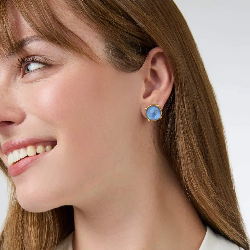 Julie Vos Honey Stud - Iridescent Bahamian Blue2
