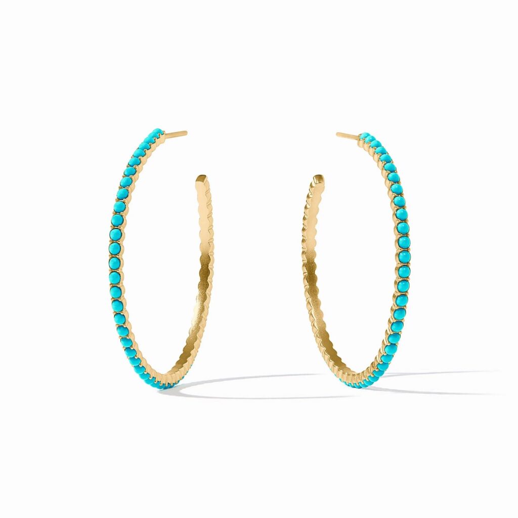 Julie Vos Juliet Hoop Earrings - Turquoise Blue