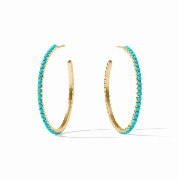 Julie Vos Juliet Hoop Earrings - Turquoise Blue
