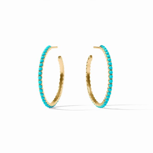 Julie Vos Juliet Hoop Earrings - Turquoise Blue