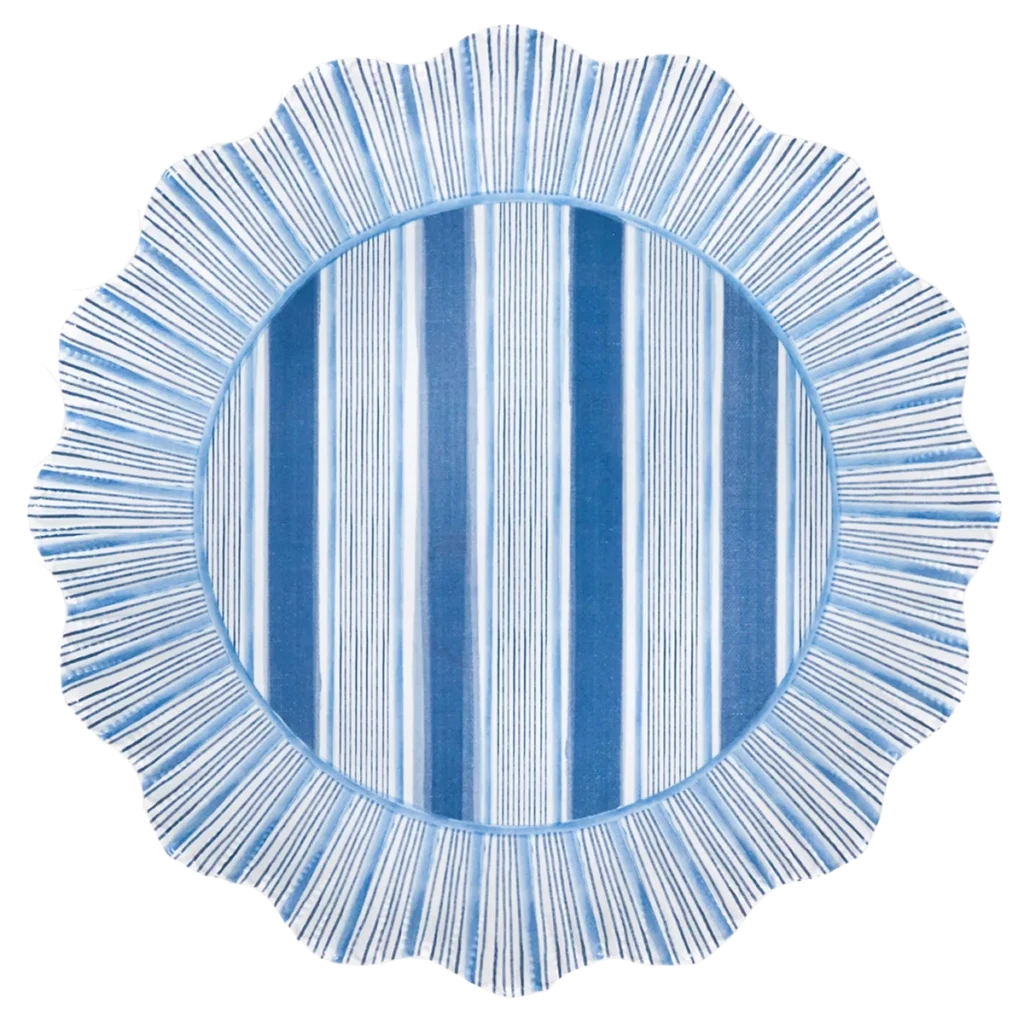 Juliska Cabana Stripe Melamine Dinner Plate - Ocean