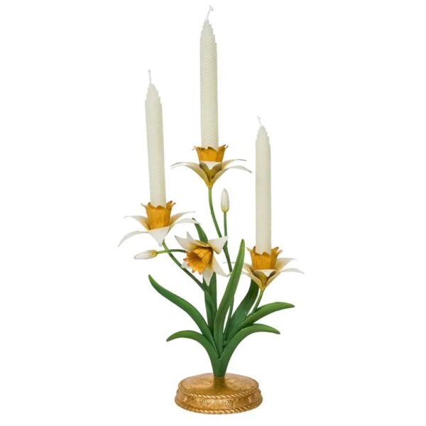 Juliska Meadow Walk Daffodil 14" Centerpiece Candelabra - Yellow