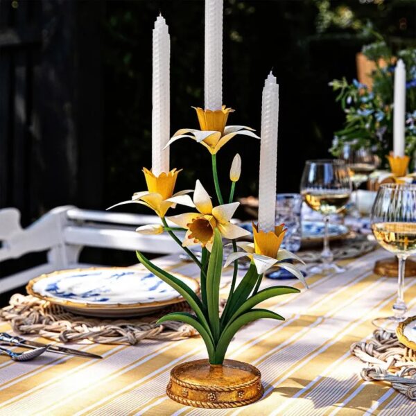 Juliska Meadow Walk Daffodil 14" Centerpiece Candelabra - Yellow