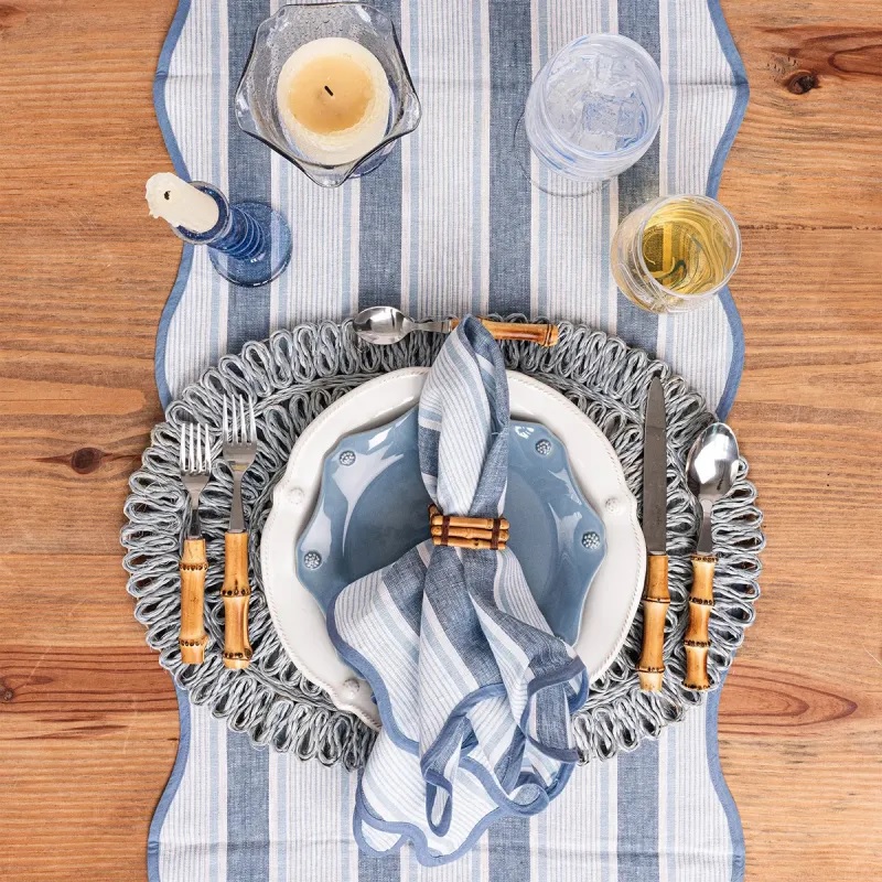Juliska Cabana Stripe 18" x 90" Table Runner - Ocean
