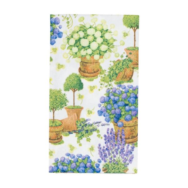 Caspari Potted Hydrangeas Paper Guest Towel Napkins, Pack of 15