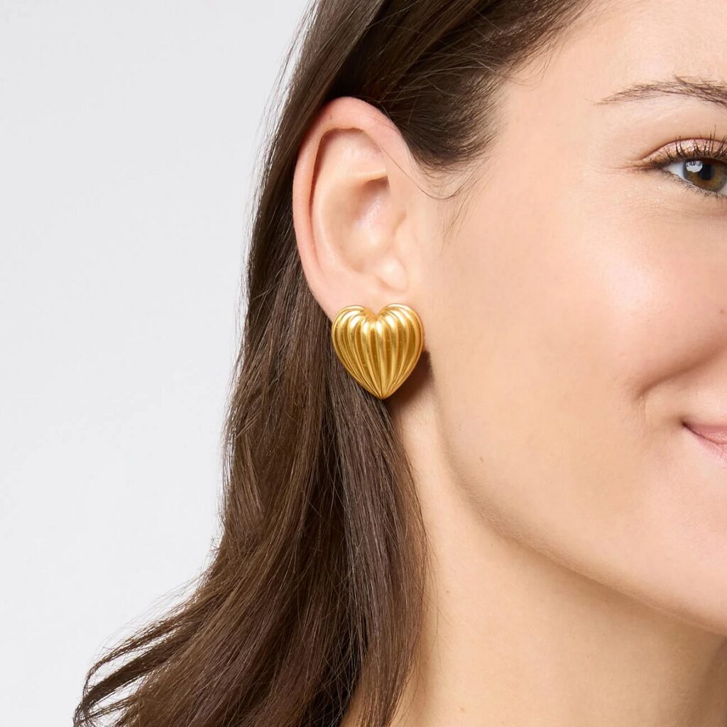 Julie Vos Puffy Heart Statement Stud Earrings