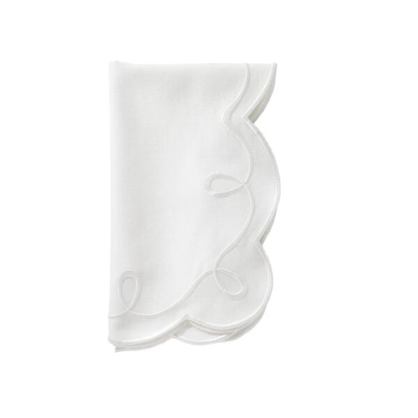 Bodrum Ribbon Twirl Napkin - White