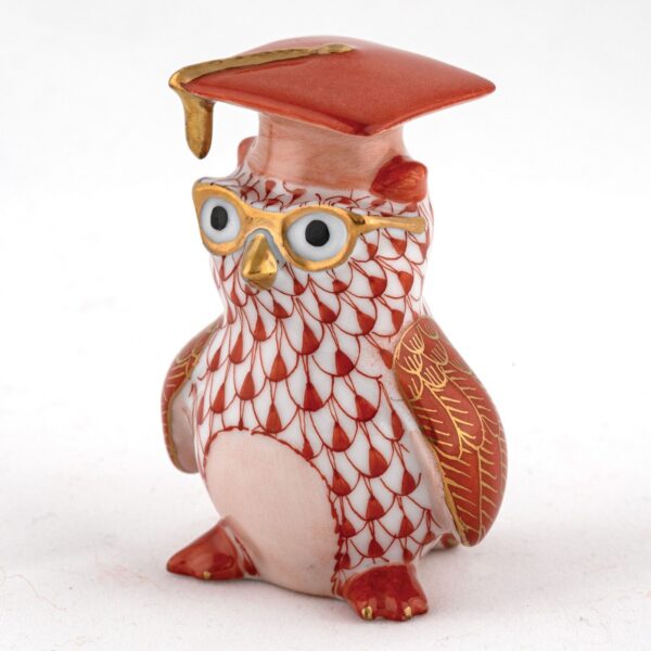 Herend Graduation Owl - Rust