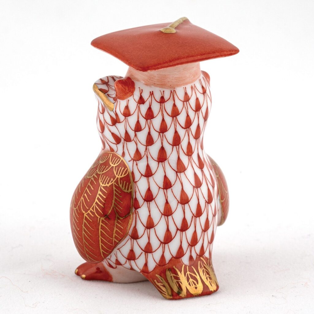Herend Graduation Owl - Rust
