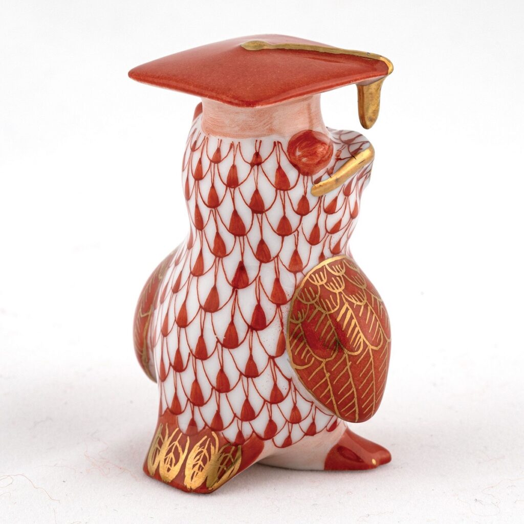 Herend Graduation Owl - Rust