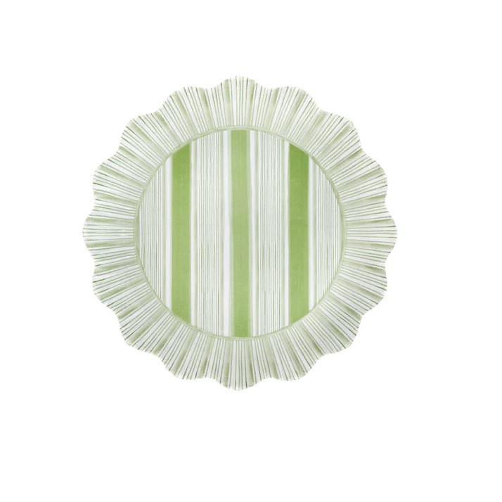Juliska Cabana Stripe Melamine Salad Plate - Seagrass