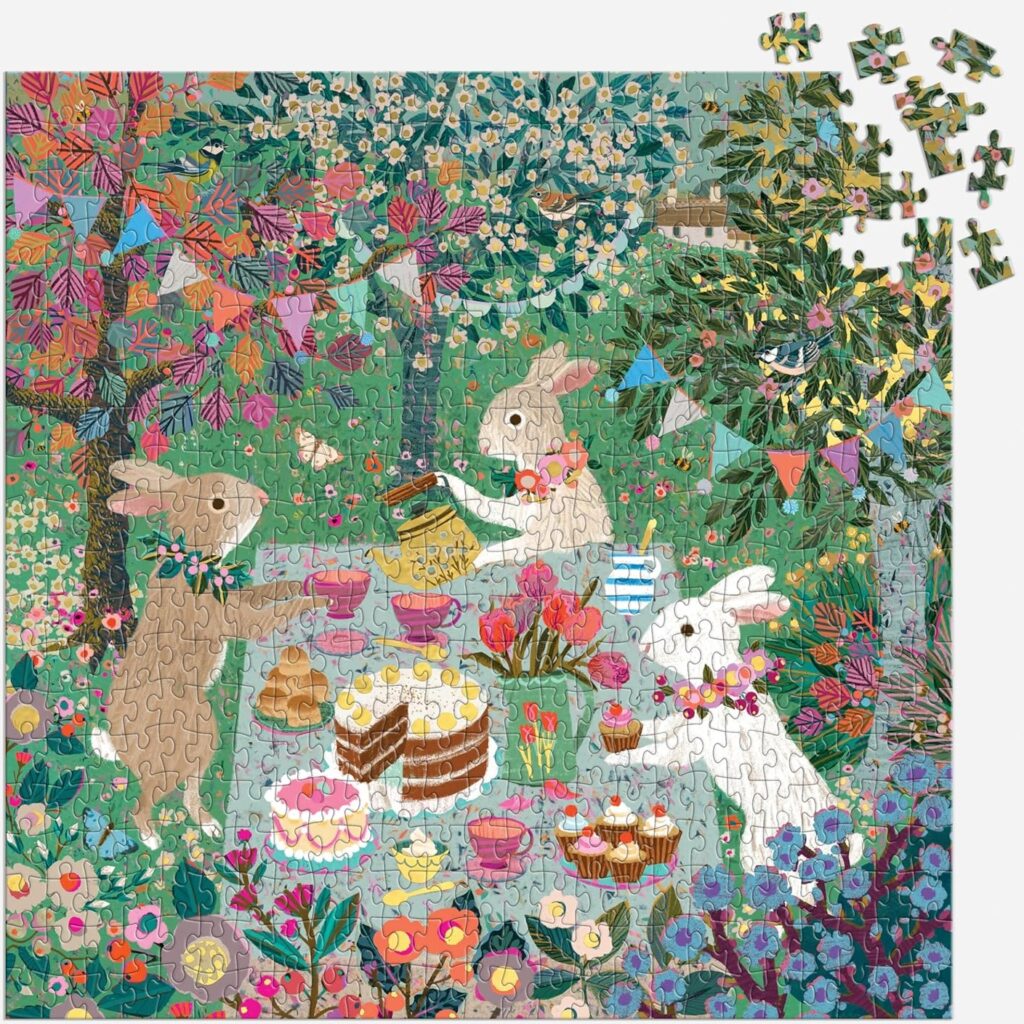 Galison Spring Tea Party – 500 Piece Foil Jigsaw Puzzle