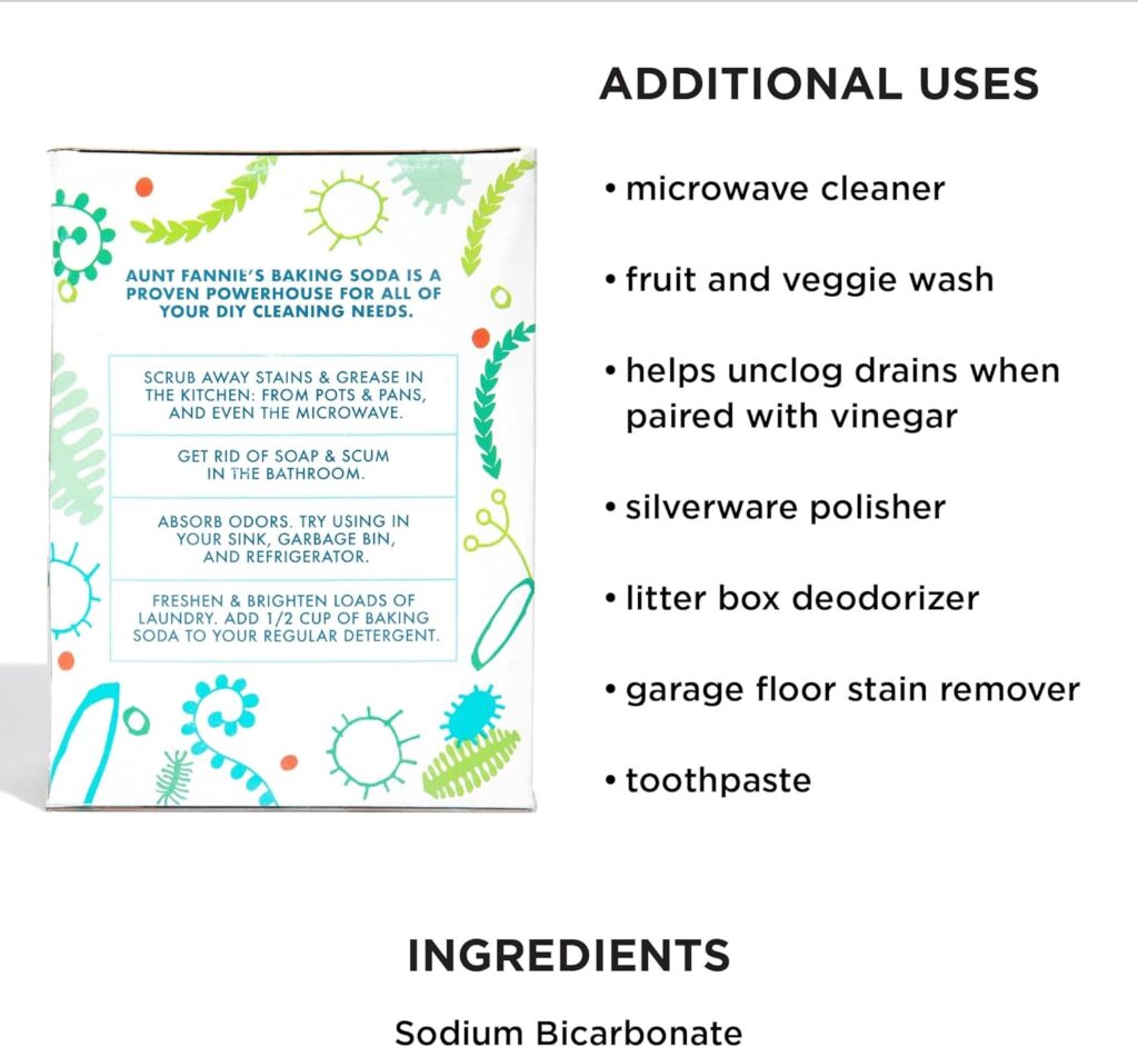 Aunt Fannie's Pure Baking Soda for Multi-Purpose DIY Home Cleaning