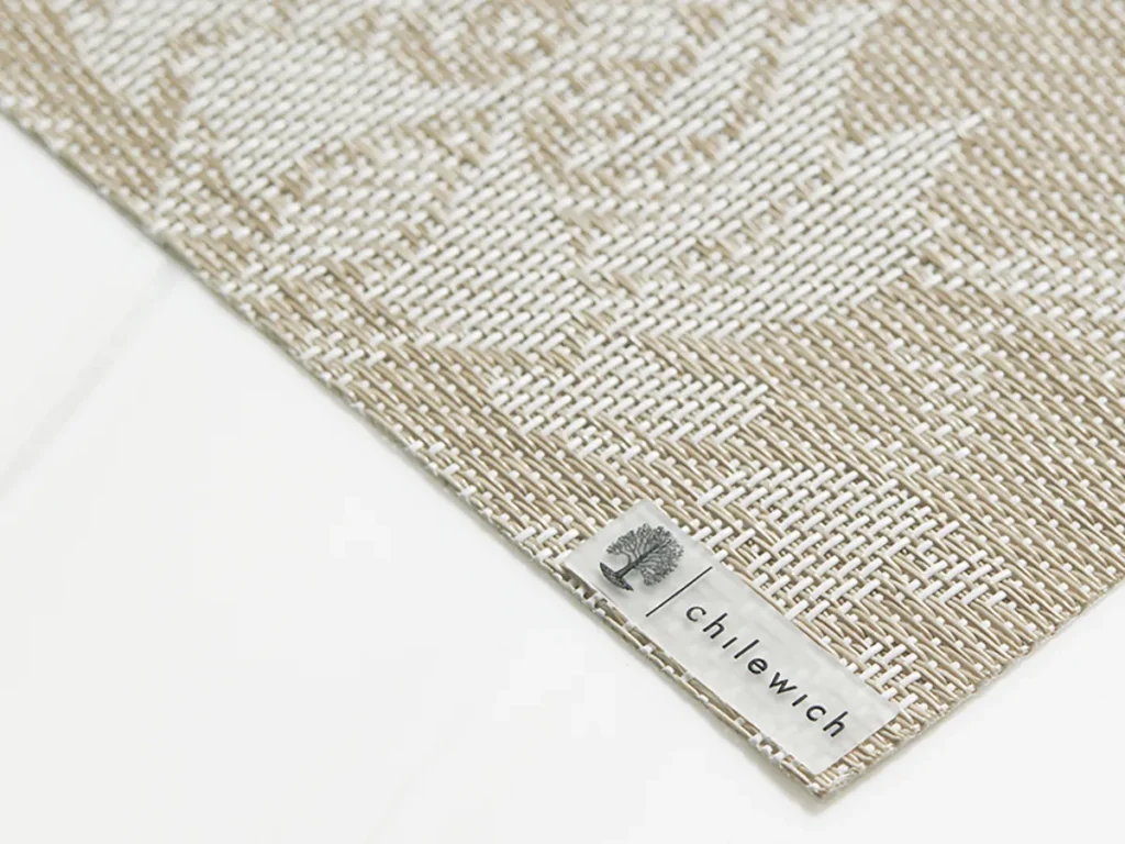 Chilewich Damask Rectangle Placemat - Flax2