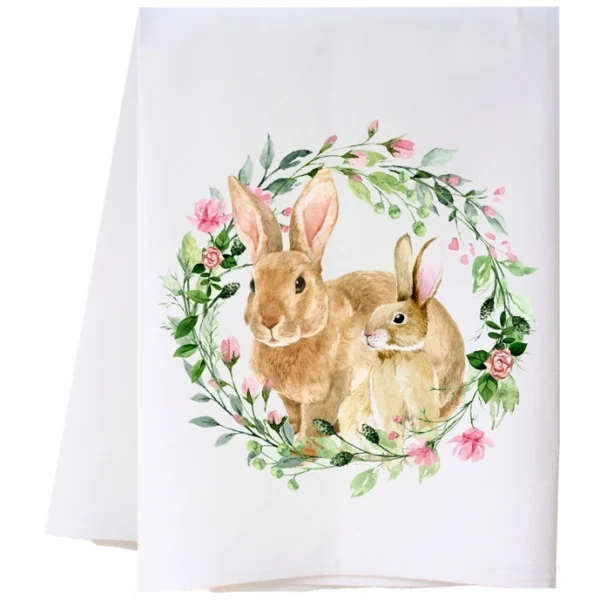 Cora & Pate Bunny and Baby Flour Sack Towel