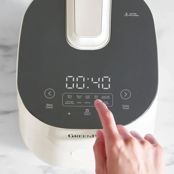 GreenPan Bistro 8-Cup Carb-Reducing Rice Cooker - Cloud Cream