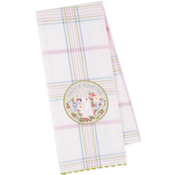 Hoppy Easter Embellished Dishtowel