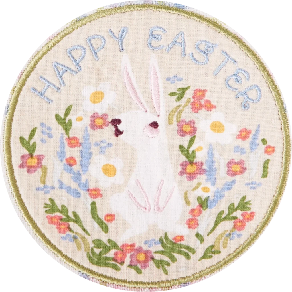 Hoppy Easter Embellished Dishtowel2