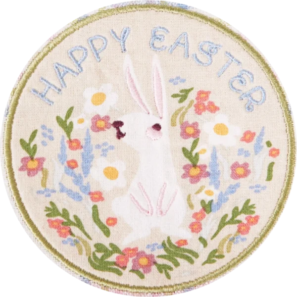 Hoppy Easter Embellished Dishtowel2