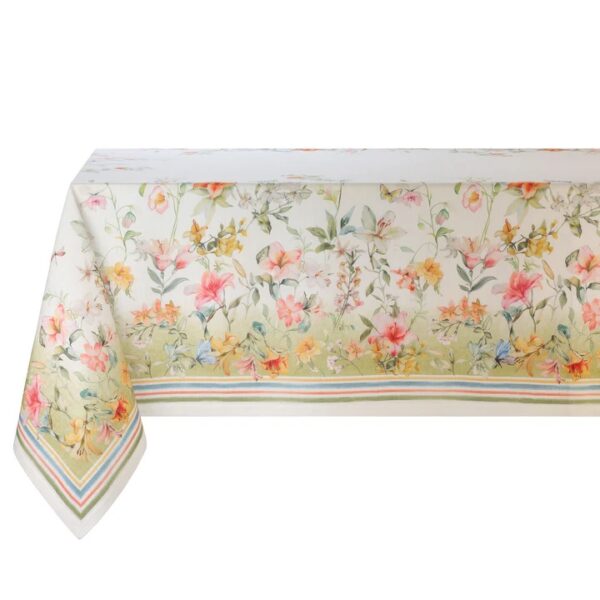 Bodrum Lily Garden 63" x 63" Linen Tablecloth