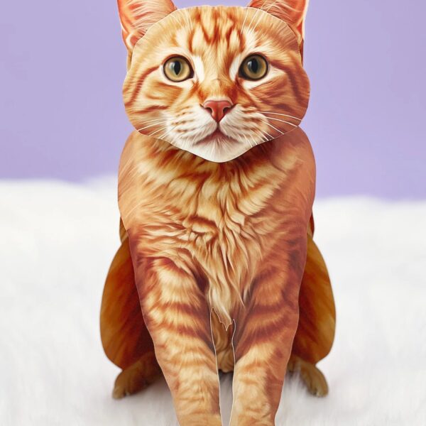 Orange Tabby Cat Pop-Up Card