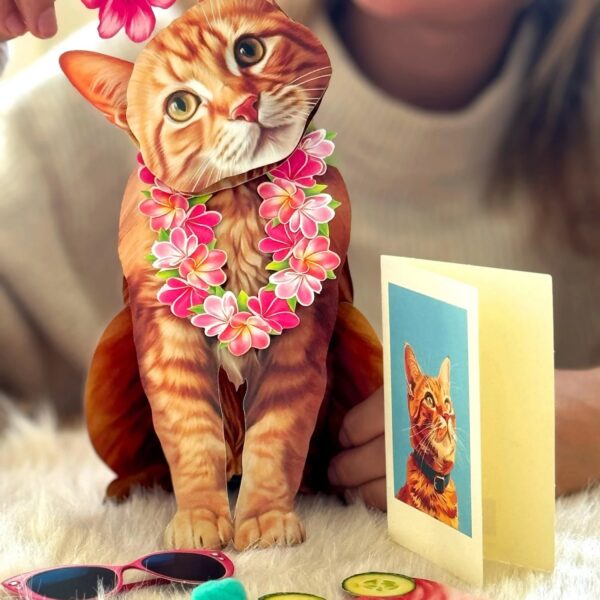 Orange Tabby Cat Pop-Up Card