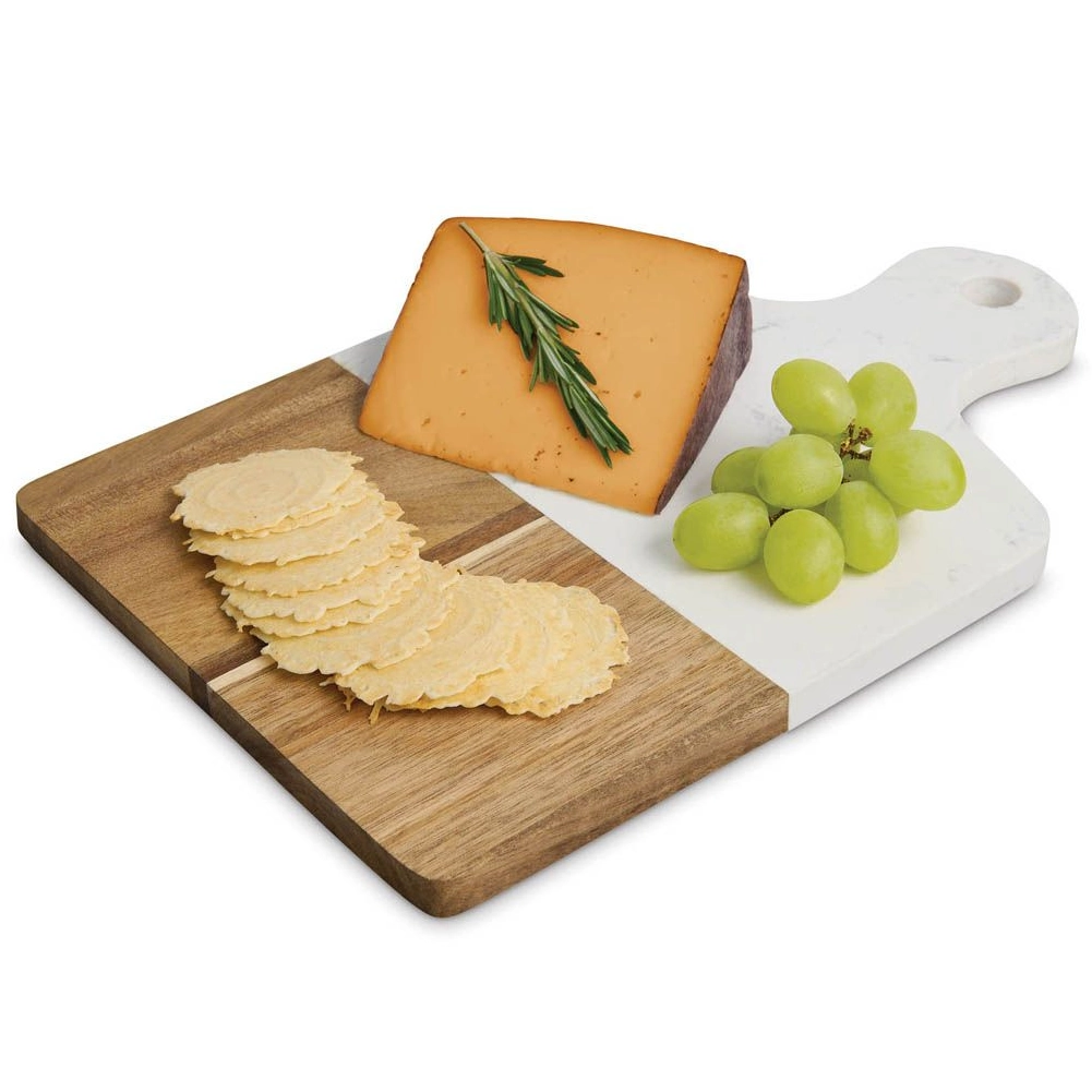 Rectangle Cultured Marble & Wood Cheese Board2