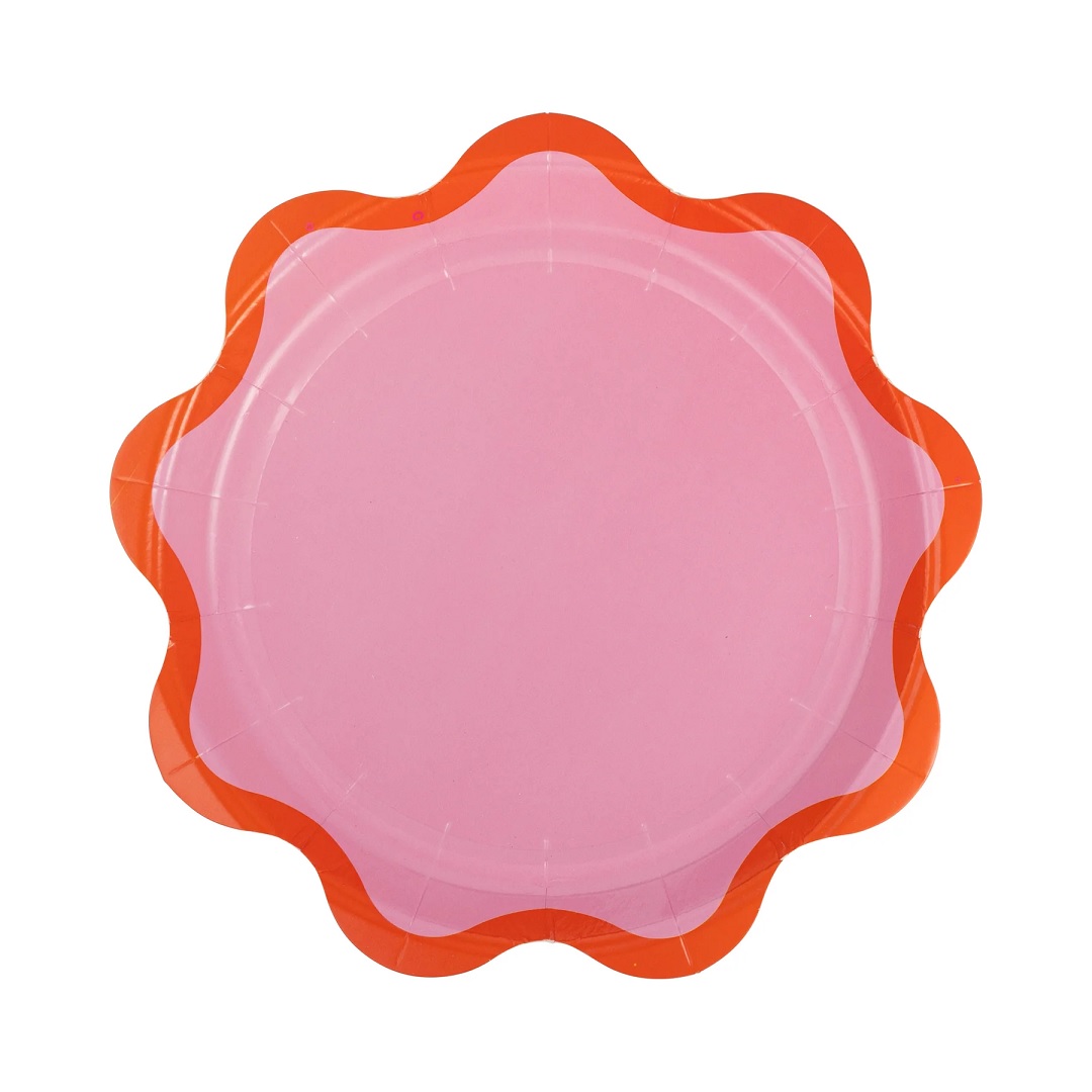 Red Ric Rac Plates Ric Rac Edge Paper Dessert Plates | Berings