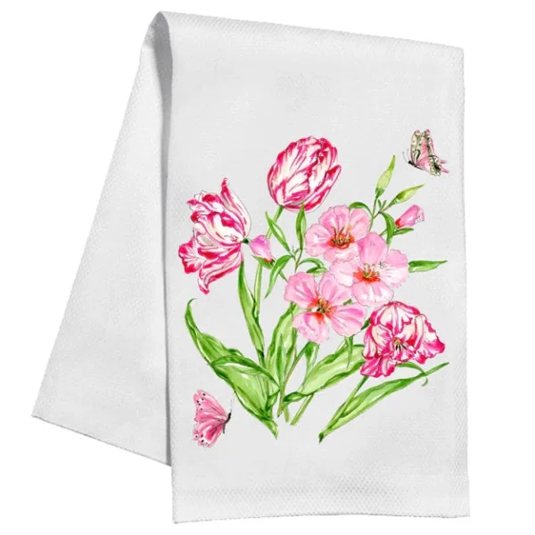 Rosanne Beck Pink Botanical Kitchen Towel I