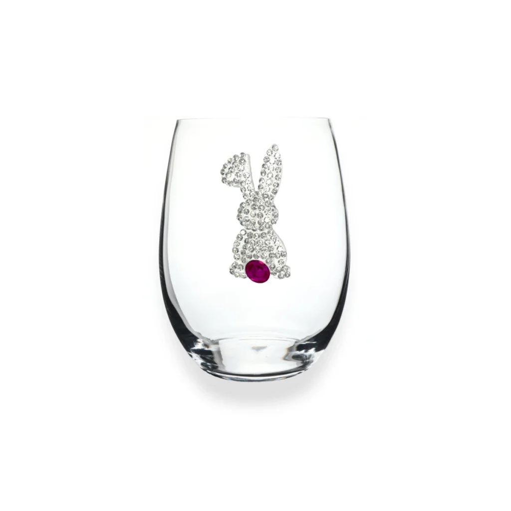 The Queens' Jewels 2025 Easter Bunny Stemless Wine Glass